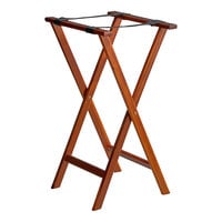 Lancaster Table & Seating 32" Walnut Wood Folding Tray Stand