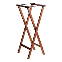 Lancaster Table & Seating 38" Walnut Wood Folding Tray Stand
