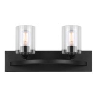 Canarm Hampton 18" Width Matte Black Vanity Light with Clear Glass - 120V, 100W