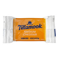 Tillamook Medium Yellow Cheddar Cheese Snack Portion 0.75 oz. - 100/Case