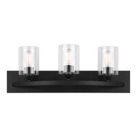 Canarm Hampton 24" Width Matte Black Vanity Light with Clear Glass - 120V, 60W