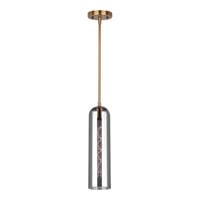 Canarm Eloise Gold Pendant Light with Smoked Glass - 120V, 60W