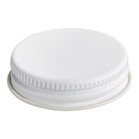 38/400 White Metal Lid with Plastisol Liner - 100/Pack