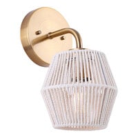 Canarm Willow Gold Vanity Light with White String Shade - 120V, 40W