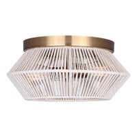 Canarm Willow Gold Flush Mount Light with White String Shade - 120V, 60W