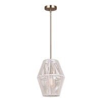 Canarm Willow Gold Pendant Light with White String Shade - 120V, 60W