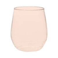 Tossware POP 14 oz. Plastic Coral Pink Vino Glass - 252/Case