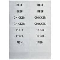 Choice Meat Type Adhesive Label Sheets for Front-Loading Pan Carriers - 2/Pack