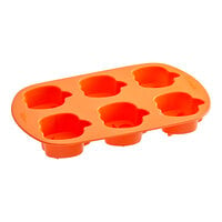 Wilton 12 1/2" x 6 7/8" x 1 1/2" 6-Compartment Assorted Pumpkins Silicone Baking Mold 191010249