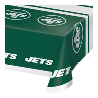 Creative Converting New York Jets 54" x 102" Plastic Table Cover - 12/Case