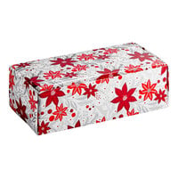 5 1/2" x 2 3/4" x 1 3/4" 1-Piece 1/2 lb. Contemporary Poinsettia / Holiday Candy Box - 250/Case