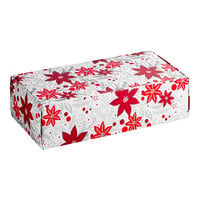 7 1/8" x 3 3/8" x 1 7/8" 1-Piece 1 lb. Contemporary Poinsettia / Holiday Candy Box - 250/Case