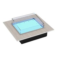 Bon Chef NX-12-SD-S-O Nexus Half Size Silver / Oak Seafood Display / Cold Drop-In Food Well - 120V, 200W