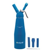 Whip-It Armor 1 Liter Blue Rubber-Coated Aluminum Whipper DC-Amr-L06R