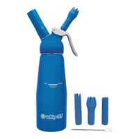 Whip-It Armor 0.5 Liter Blue Rubber-Coated Aluminum Whipper DC-Amr-H06R