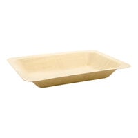 Front of the House Servewise 8" x 5 3/4" Deep Compostable Wood Plate - 200/Case