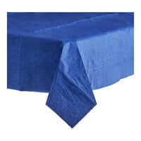 Table Mate 54" x 108" Navy Blue Tissue / Poly Table Cover - 24/Case