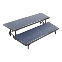 National Public Seating Blue Carpet Tapered Choral Riser