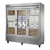 True TS-72FG-HC~FGD01 78 1/8" Stainless Steel Glass Door Reach-In Freezer