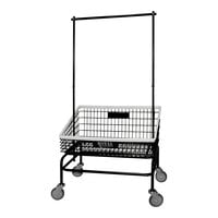 Royal Basket Trucks 6.6 Cu. Ft. Wire Basket Laundry Cart with Tapered Front and Double Garment Hanger R33-BKX-Y2A-5UNN