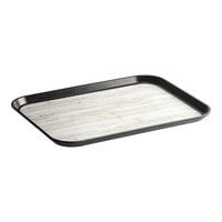 Dinex Glasteel 14" x 18" Woodgrain / Black Non-Skid Fiberglass Tray DXSMC1418NSW03 - 12/Case