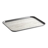 Dinex Glasteel 15" x 20" Woodgrain / Graphite Gray Non-Skid Fiberglass Tray DXSMC1520NSW44 - 12/Case