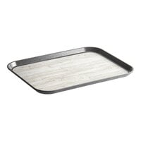 Dinex Glasteel 14" x 18" Woodgrain / Graphite Gray Non-Skid Fiberglass Tray DXSMC1418NSW44 - 12/Case