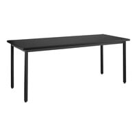 National Public Seating Fixed Height Black Steel Science Lab Table with Trespa Top