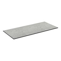 Bon Chef Nexus 70 3/4" x 31 1/2" Bottom Shelf Panel with Black Anodized Aluminum Frame and Concrete Laminate NX-1-BS-B-C