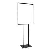 22" x 28" Black Bulletin Sign Holder with Twin Stem Rectangular Base