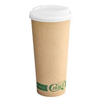 EcoChoice 24 oz. Kraft Compostable Paper Hot Cup and PLA Lid - 50/Pack