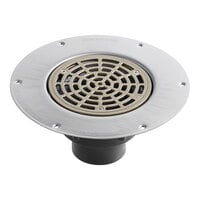 Sioux Chief 822-2PNR Halo Round Light-Duty Adjustable Floor Drain with PVC Base and 2" x 3" Outlet