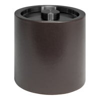 room360 London 3.5 Qt. Brown Faux Leather Ice Bucket with Matte Black Lid RIB027BRL21
