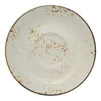 International Tableware Splash 6" Creme Double Well Stoneware Saucer - 24/Case