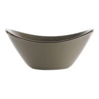 International Tableware Splash 12 oz. Green Smoke Oval Stoneware Soup Bowl - 24/Case
