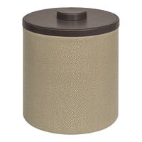 room360 Belize 3.5 Qt. Dune Faux Shagreen Ice Bucket with Faux Leather Brown Lid RIB053BEL21