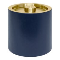 room360 London 3.5 Qt. Navy Faux Leather Ice Bucket with Matte Brass Lid RIB026BLL21