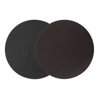 room360 London 12" Faux Leather Black / Brown Reversible Round Mat / Liner