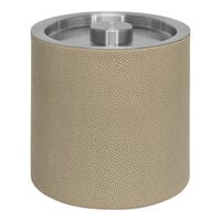 room360 Belize 3.5 Qt. Dune Faux Shagreen Ice Bucket with Silver Lid RIB038BEL21