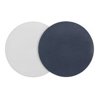room360 London 12" Faux Leather White / Navy Reversible Round Mat / Liner