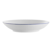 International Tableware Torino Bistro 40 oz. Blue Band Porcelain Vegetable / Serving Bowl - 12/Case