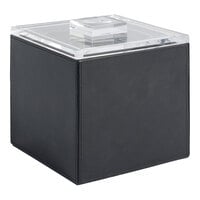 room360 London 3.5 Qt. Black Faux Leather Square Ice Bucket with Acrylic Lid RIB002BKL11