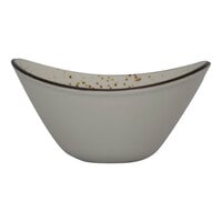 International Tableware Splash 7 oz. Creme Oval Stoneware Fruit Bowl - 24/Case
