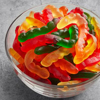 Albanese Large Assorted Fruit Gummi Worms 5 lb. - 4/Case