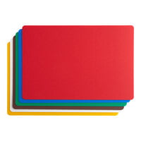 Choice 18" x 12" x 1/16" 6-Piece Multi-Colored Flexible Cutting Board Kit