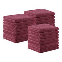 Monarch Brands 16" x 27" Microfiber Burgundy Bleach-Safe Hand Towel