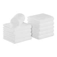 Monarch Brands 16" x 27" Coral Fleece White Bleach-Safe Hand Towel