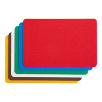 Choice 12" x 8" x 1/16" 6-Piece Multi-Colored Flexible Cutting Board Kit