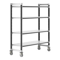 Cambro EXHD216070S4480 Camshelving® Elements XTRA 21" x 60" x 70 1/4" High Density Solid 4-Shelf Mobile Unit