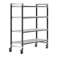 Cambro EXMU246070V4480 Camshelving® Elements XTRA Vented 4-Shelf Mobile Unit - 24'' x 60'' x 70''